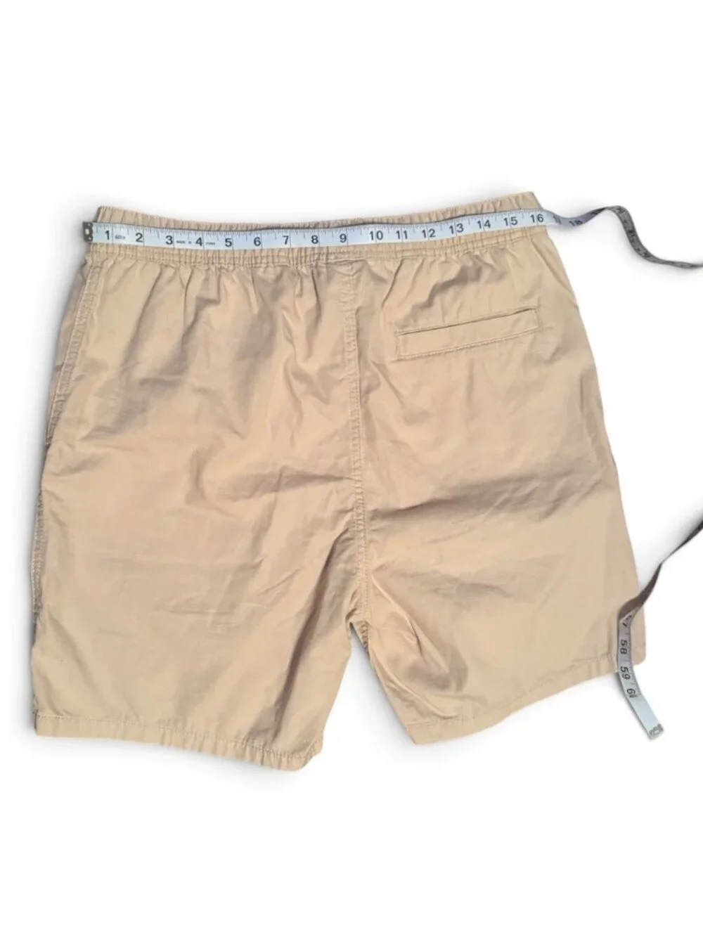 H&M Men's Beige Pull-On Drawstring Shorts Size Medium Lightweight Casual